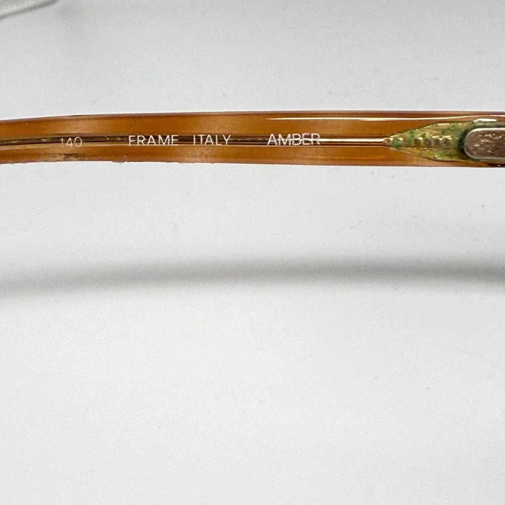 Luxottica Jasmine Vintage Eyeglass Frames‎ Amber Tortoise Italy 140 H5774 56015